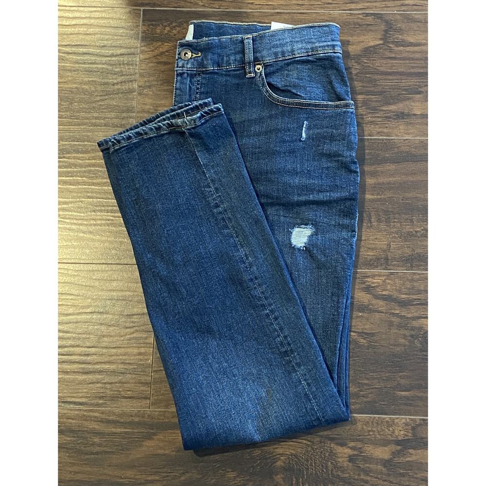 Sun + Stone Men's 36x30 Slim-Fit Jeans Distressed Blue Denim Riverview Wash NEW